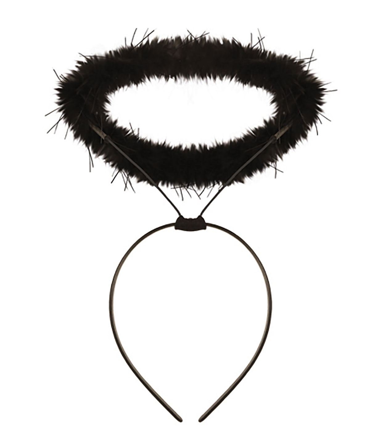 Islander Fashions Womens Black White Fluffy Halo Angel Fairy Headband Ladies Fancy Xmas Parties Accessories Black WKN U88330