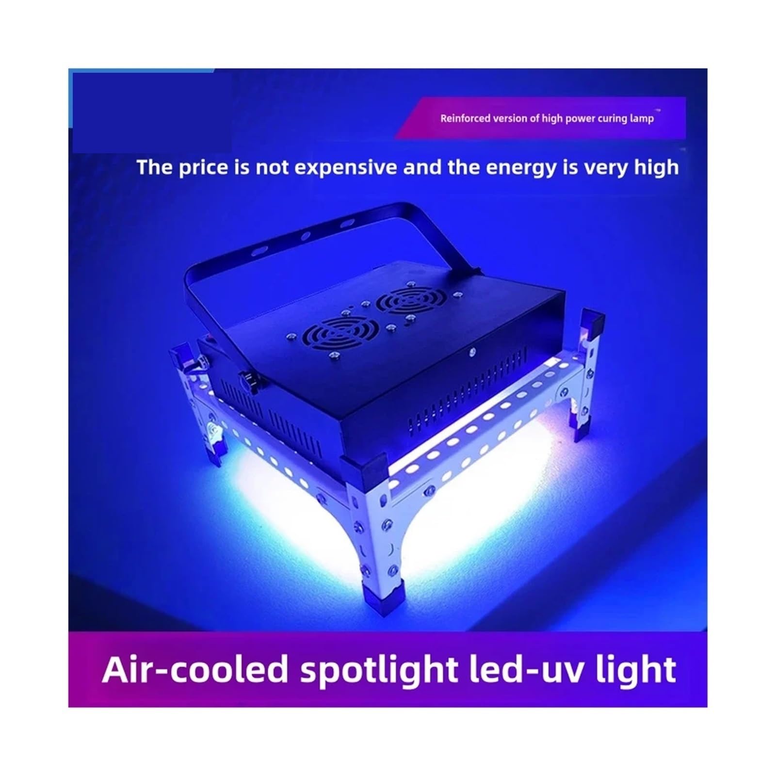 lámpara de curado UV, Lámpara De Curado UV Refrigerada Por Aire, Foco LED Portátil Alta Intensidad For Tinta Adhesiva Resina, Aceite Verde, 365nm, 395nm, 405nm(405nm,18 beads 400W)