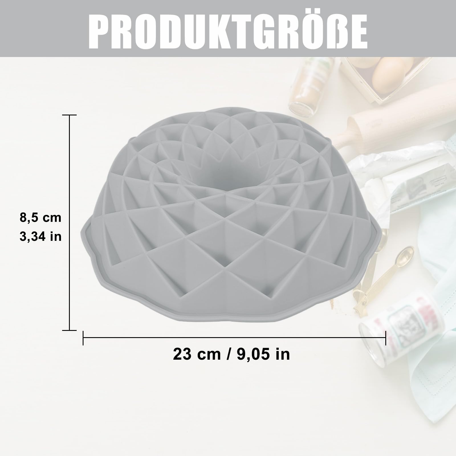 Stampo Per Ciambella In Silicone - 23cm, Blu, Per Torte E Mousse, Da Forno