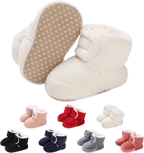 outfit spring Baby Winter Warm Fleece Bootie, Newborn Non-Slip Soft Sole Winter Shoes Sock Shoes Cute Adjustable Crawling Shoes Prewalker Boots for Girls Boys Toddler 0-18 Months in use