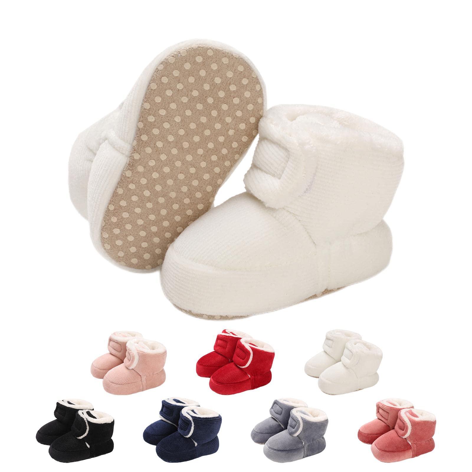 outfit spring Baby Winter Warm Fleece Bootie, Newborn Non-Slip Soft Sole Winter Shoes Sock Shoes Cute Adjustable Crawling Shoes Prewalker Boots for Girls Boys Toddler 0-18 Months in use