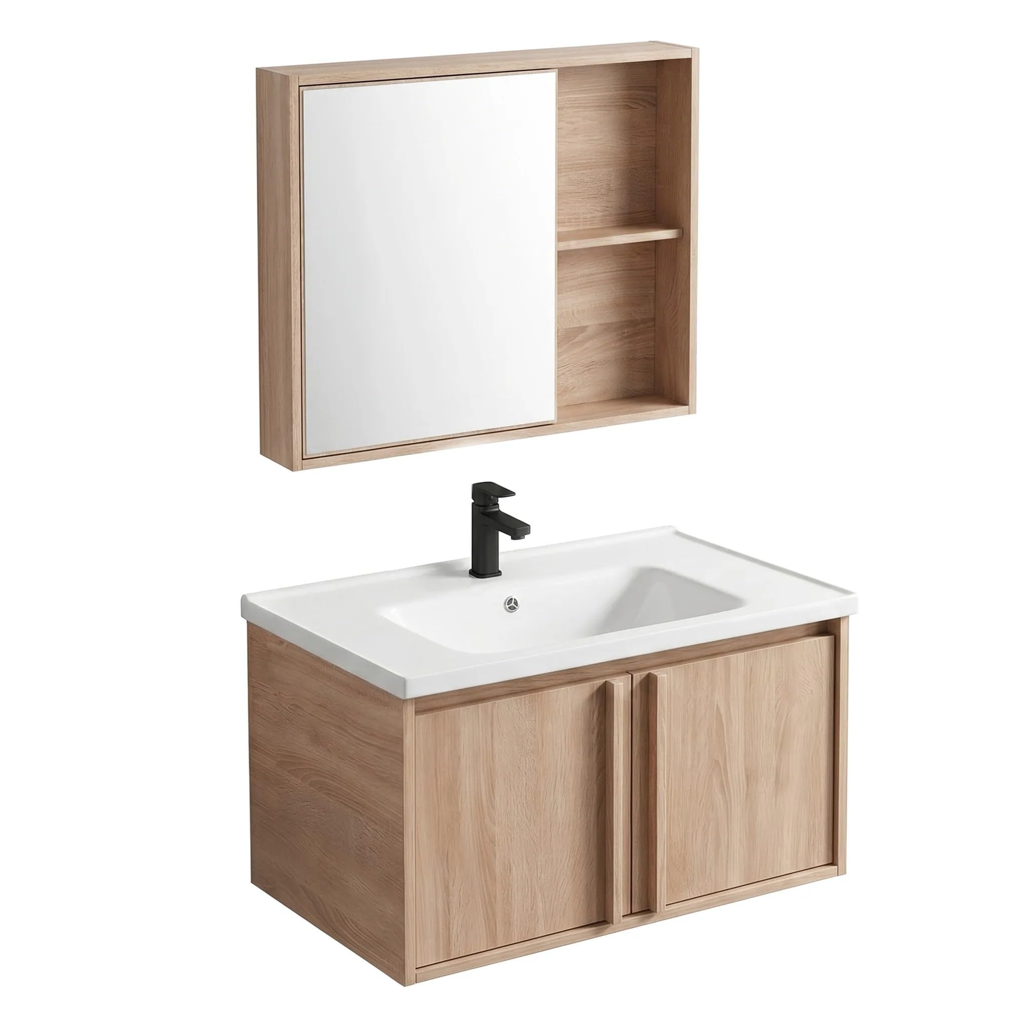 Rea - Zestaw Mebli Łazienkowych Z Umywalką Gama T25023 Bxm 70cm - Beżowy - Ceramika Sanitarna, Tworzywo Sztuczne - 44x70x47 cm
