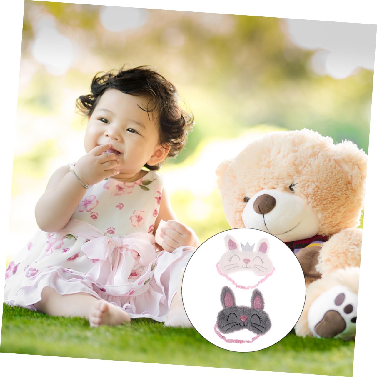 minkissy 6pezzi Maschera Occhi Peluche Per Dormire Forma Di Coniglio Di Morbida e Traspirante Per Adulti Migliora La Qualità Del Sonno e Rilassa Gli Occhi