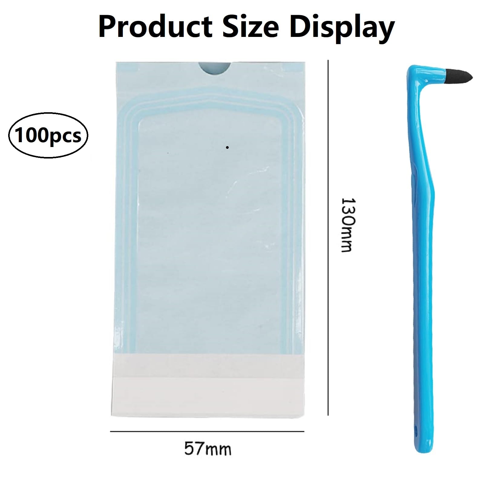 Sacchetto di Sterilizzazione Autosigillante,Sacchetto per la Disinfezione Dell'autoclave,100Pcs Buste Autosigillanti per Sterilizzazione,Sacchetto Per Sterilizzazio per Strumenti di Pulizia(57X130MM)