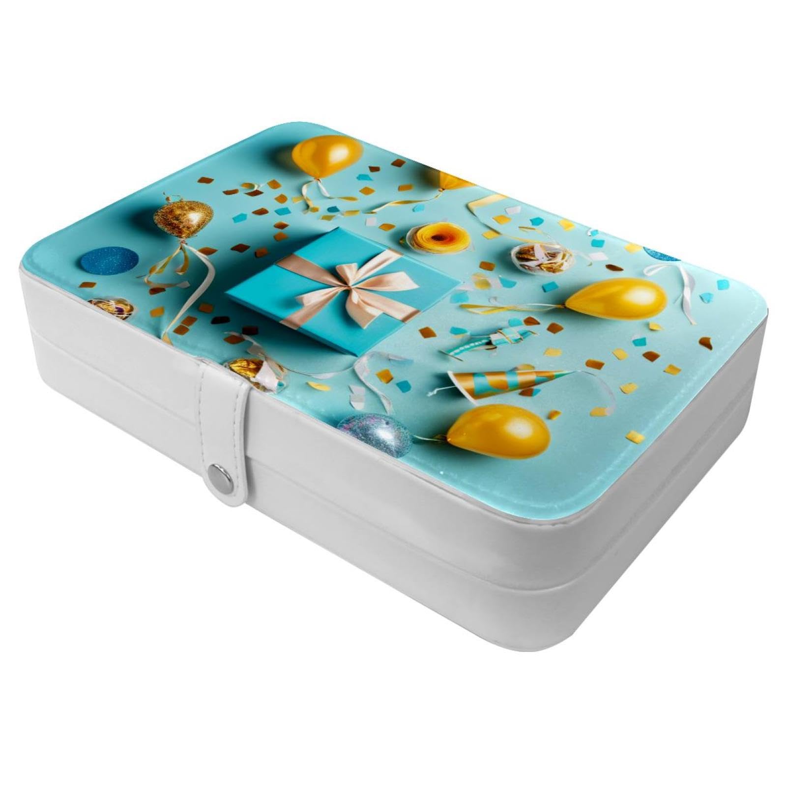 Étui de rangement portable pour bijoux de voyage, le motif cadeau bleu parfait