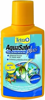 Tetra AquaSafe Plus Water Conditioner & Dechlorinator for Freshwater & Marine Aquariums, 33.8 oz