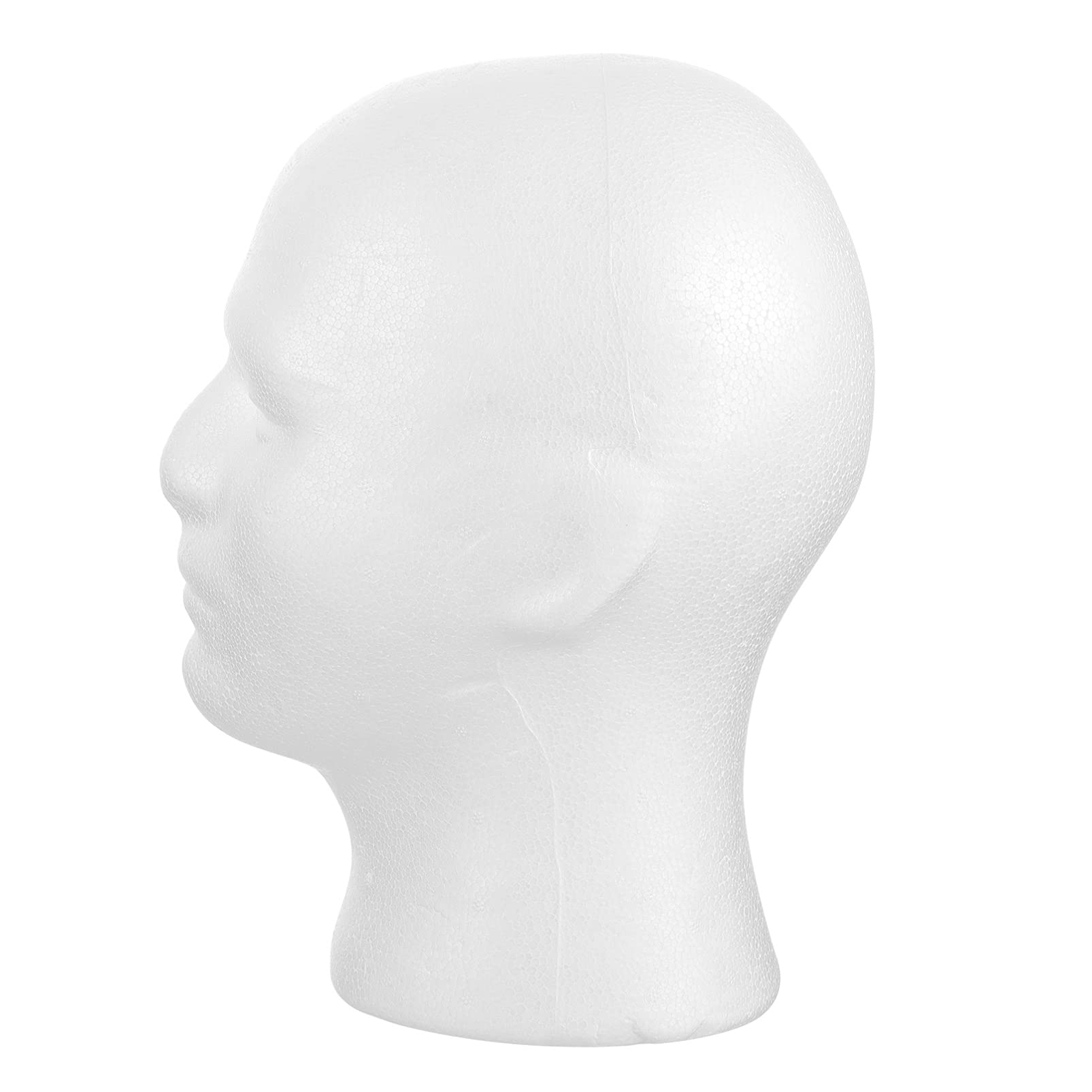 VILLCASE Male Foam Head, Mannequin Head Foam Display Stand for Display Wigs Hats Headphone Mask Sunglasses Jewelry (White)