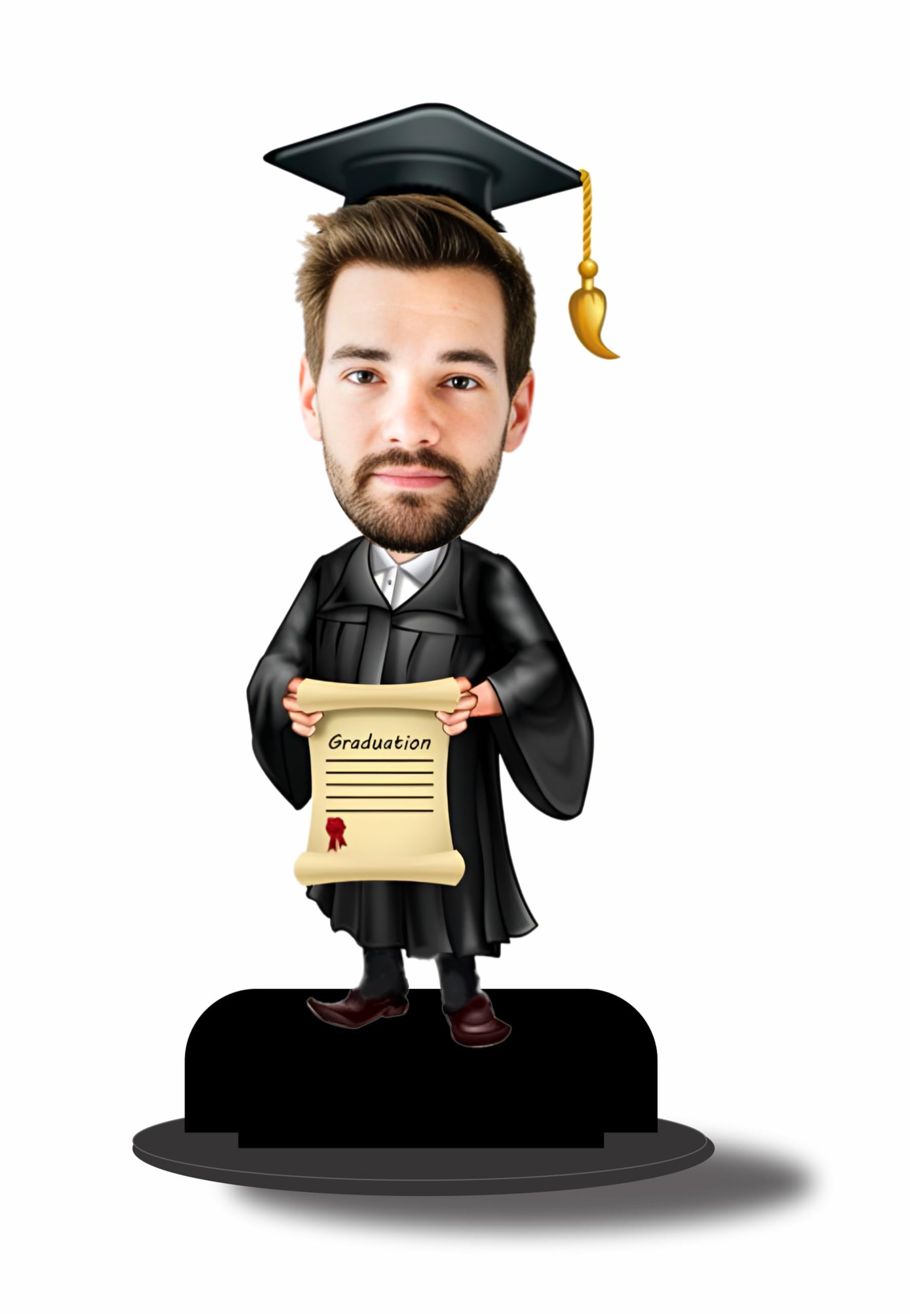 DON'T JUDGE ME Graduation Caricature Stand, Table top Congratulation Display, Black Base (Men)-picture-10