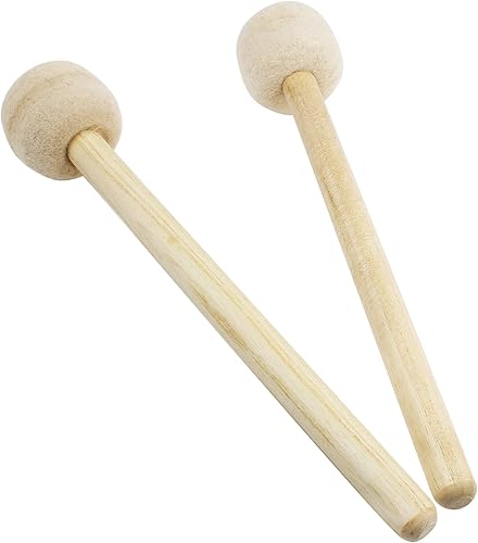 Miniatura 2 de Murtenze Paquete de 2 mazos de tambor de graves de 12.8 pulgadas, mazos de cabeza de fieltro de lana, accesorio de banda de instrumentos de percusión