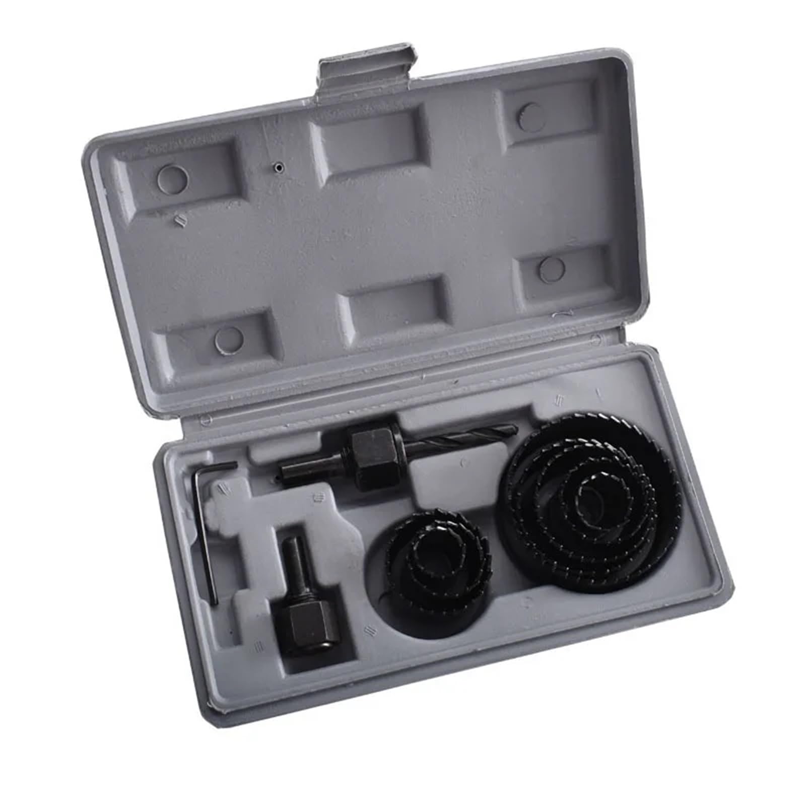 Zestaw 11 otwornic okrągłych ze stali węglowej do drewna, PVC i tworzywa sztucznego, średnica 19-64 mm (13 szt.)