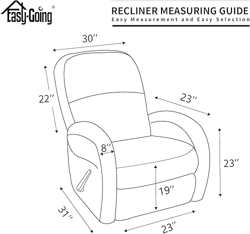 Miniatura 6 de Easy-Going Funda de sofá reclinable 100% impermeable doble, elástica, suave, para perros, funda de sofá para sofá reclinable, protector de muebles a