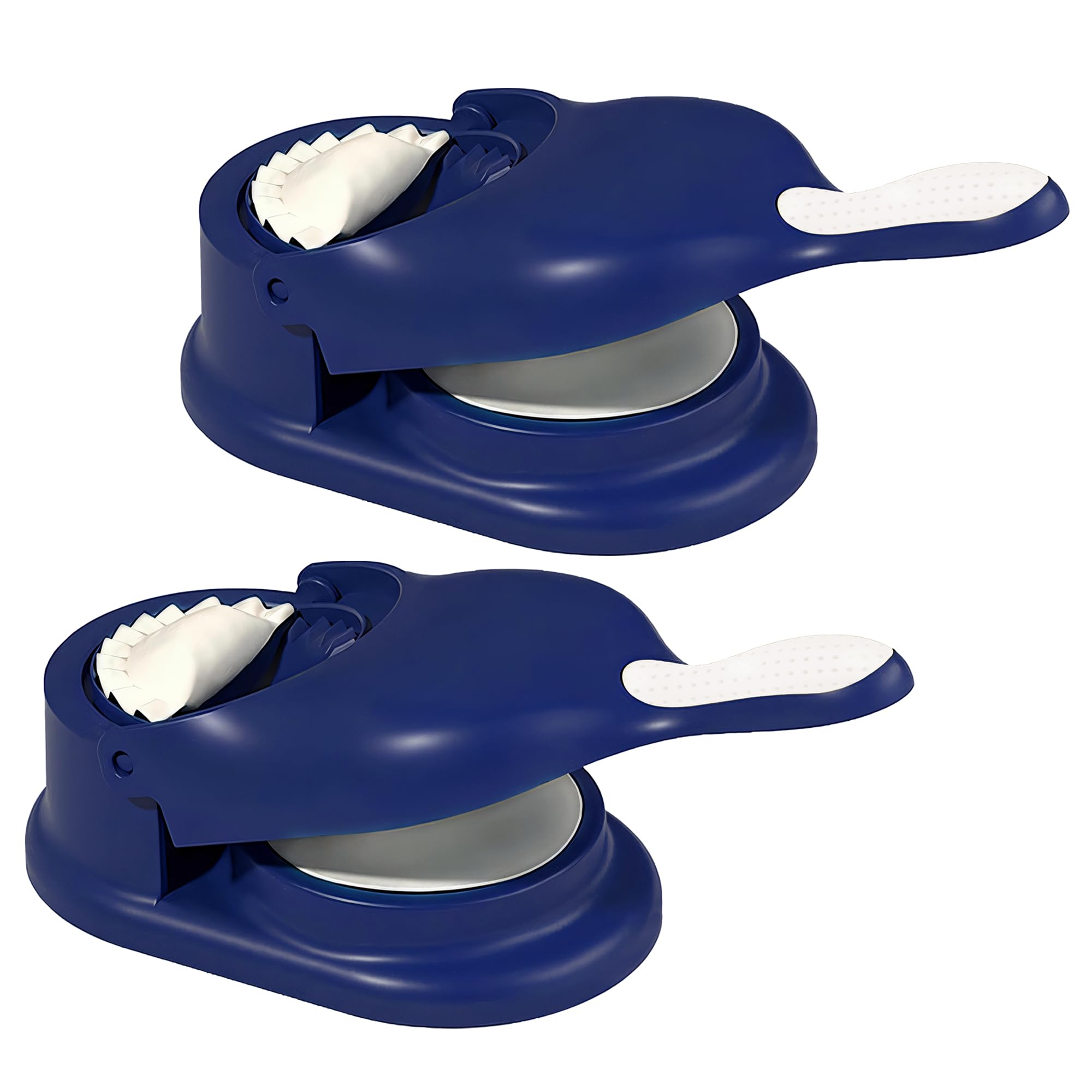 Kuber Industries Pack of 2 Momo & Gujiya Ghughra Dumbling Pressing Machine | 2 in 1 Plastic Kolukattai Maker Mould for Kitchen | Puri, kolukattai, karjikai & Kadabu Maker Mold | Blue-image-13