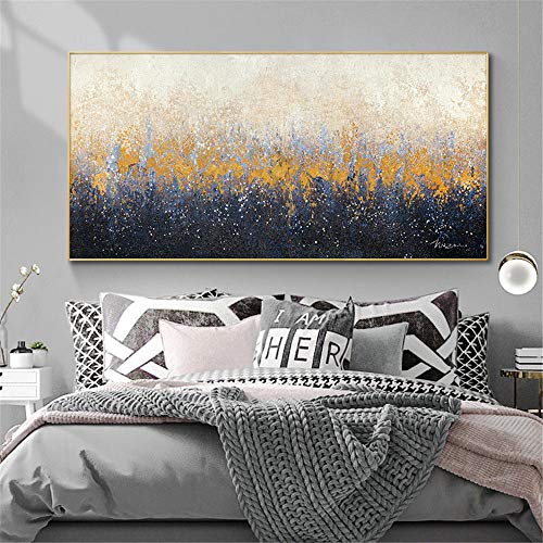 Peinture à l'huile sur toile de maître : œuvre géante 120 x 240 cm texturée et faite main