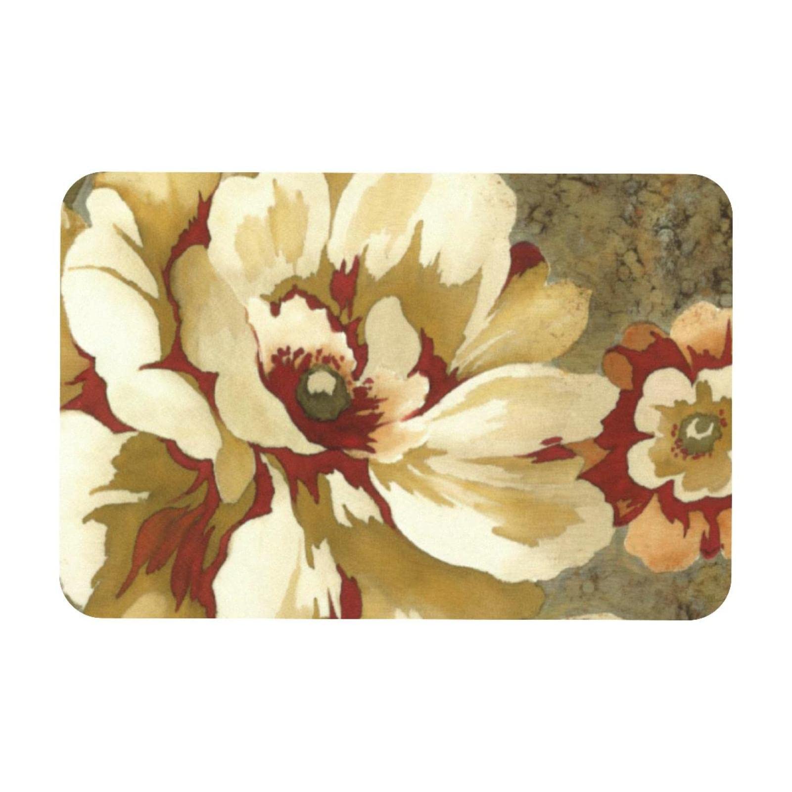 VBFOFBV Tappetino e tappeti da cucina, tappetino comfort antiscivolo per cucina, pavimento casa, ufficio, lavello, lavanderia,Peonia fiori vintage arte floreale
