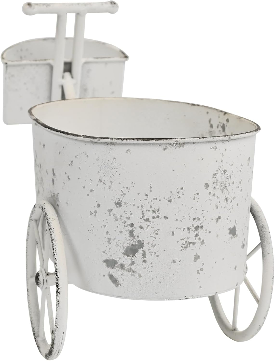 Farmhouse Small Flower Cart Bicycle Planters for Outdoor Plants Bicycle Plant Stand Wagon Planter Rustic Plant Cart for Patio Garden Balcony White