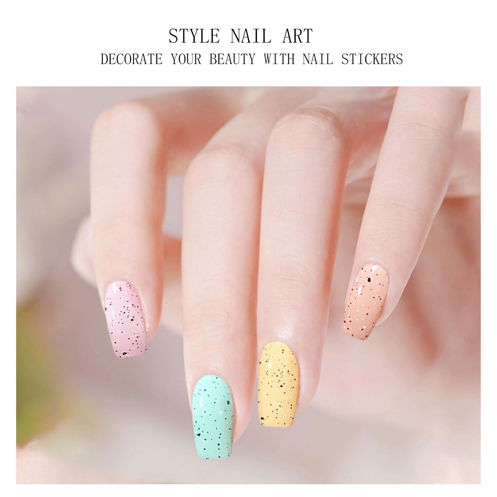 JMEOWIO Gel Nail Stickers Colorful Semi Cured Gel Nail Strips Wraps UV/LED Nails Art Design Decoration Accessories - Image 3