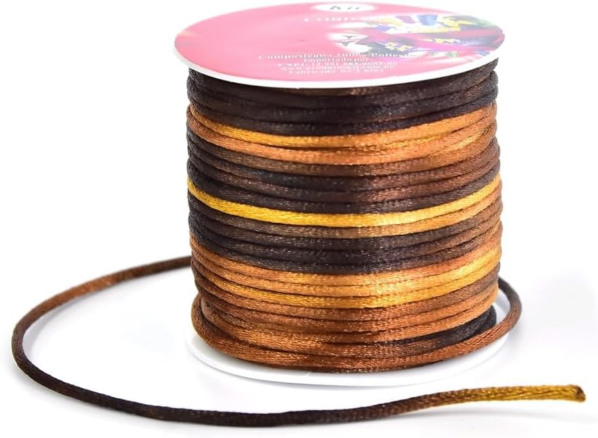 Cordao Cetim 2.5mm, KIT C2.5, rolo com 20 mts, degrade marrom, 659685 Cordao Cetim 2.5mm, KIT C2.5, rolo com 20 mts, degrade marrom, 659685