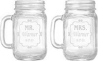 Vista 8 de Let's Make Memories Personalized I Do, Me Too Glass Mason Jar Set-Rustic Wedding Gift-Bride & Groom