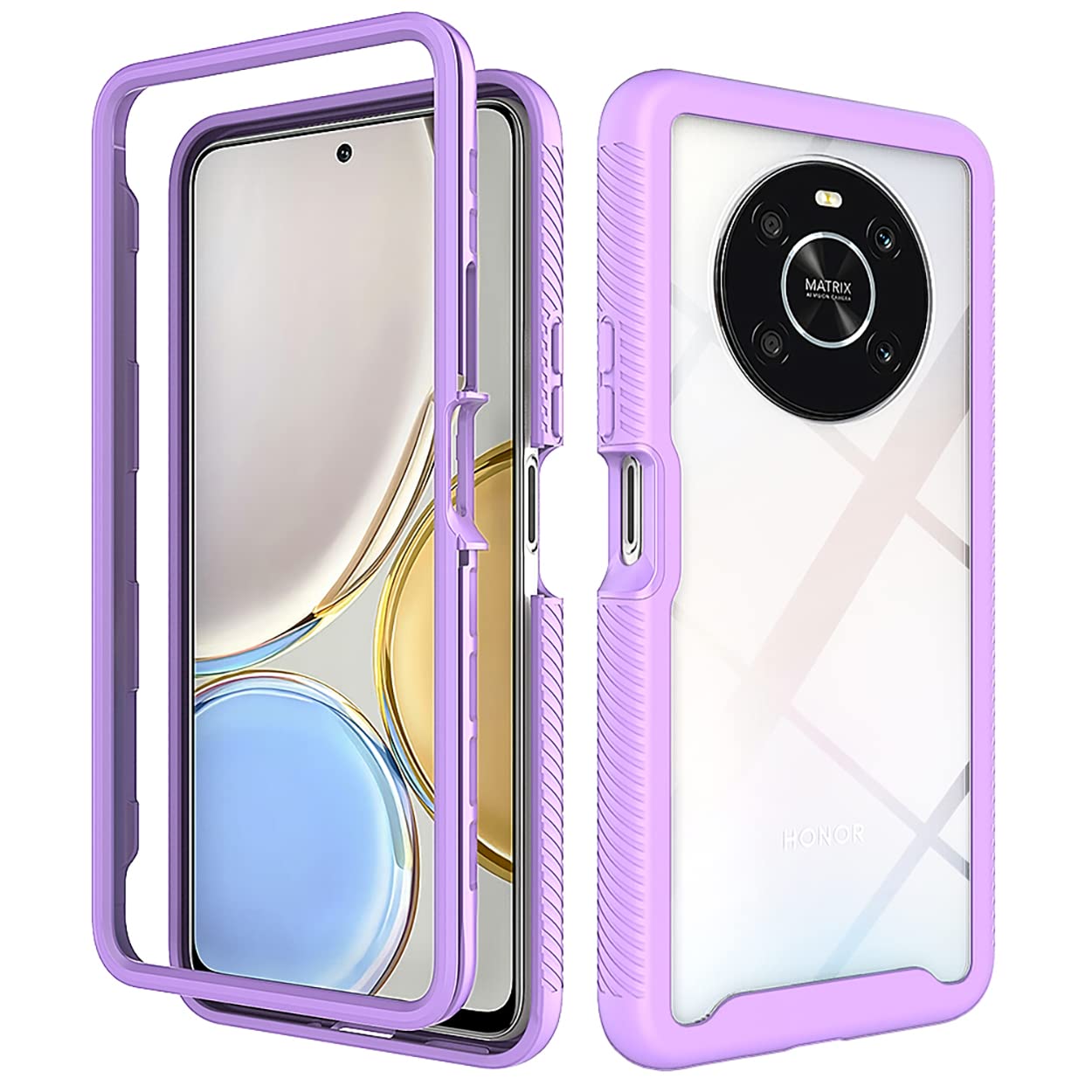 XINYEXIN Cover per Honor Magic4 Lite 4G/5G, Custodia Protettiva Antiurto 360 Gradi, Gradiente Trasparente Cover, Morbido TPU Bumper Case per Honor Magic4 Lite 5G/4G - Viola