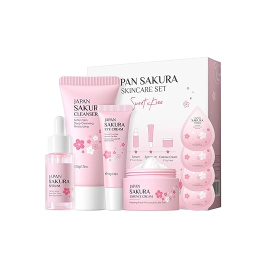 Huidverzorgingscadeauset voor tienermeisjes, huidverzorgingssets en -kits voor vrouwen, cadeauset, reiniger, toner, serum, oogserum, essence serum - gezichtsverzorgingssets en kits voor poriën,