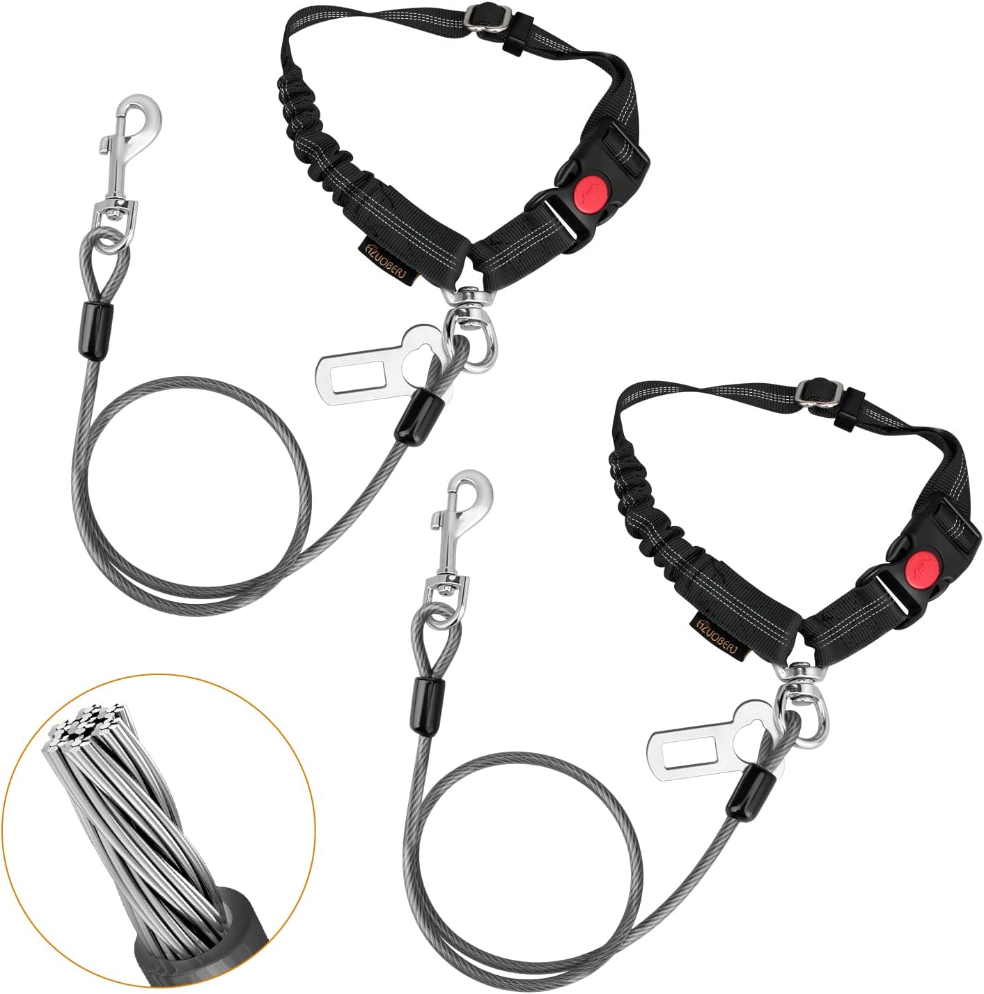 Durable Chew-Proof Dog Seat Belt for Medium & Large Dogs Durable Chew-Proof Dog Seat Belt for Medium & Large Dogs