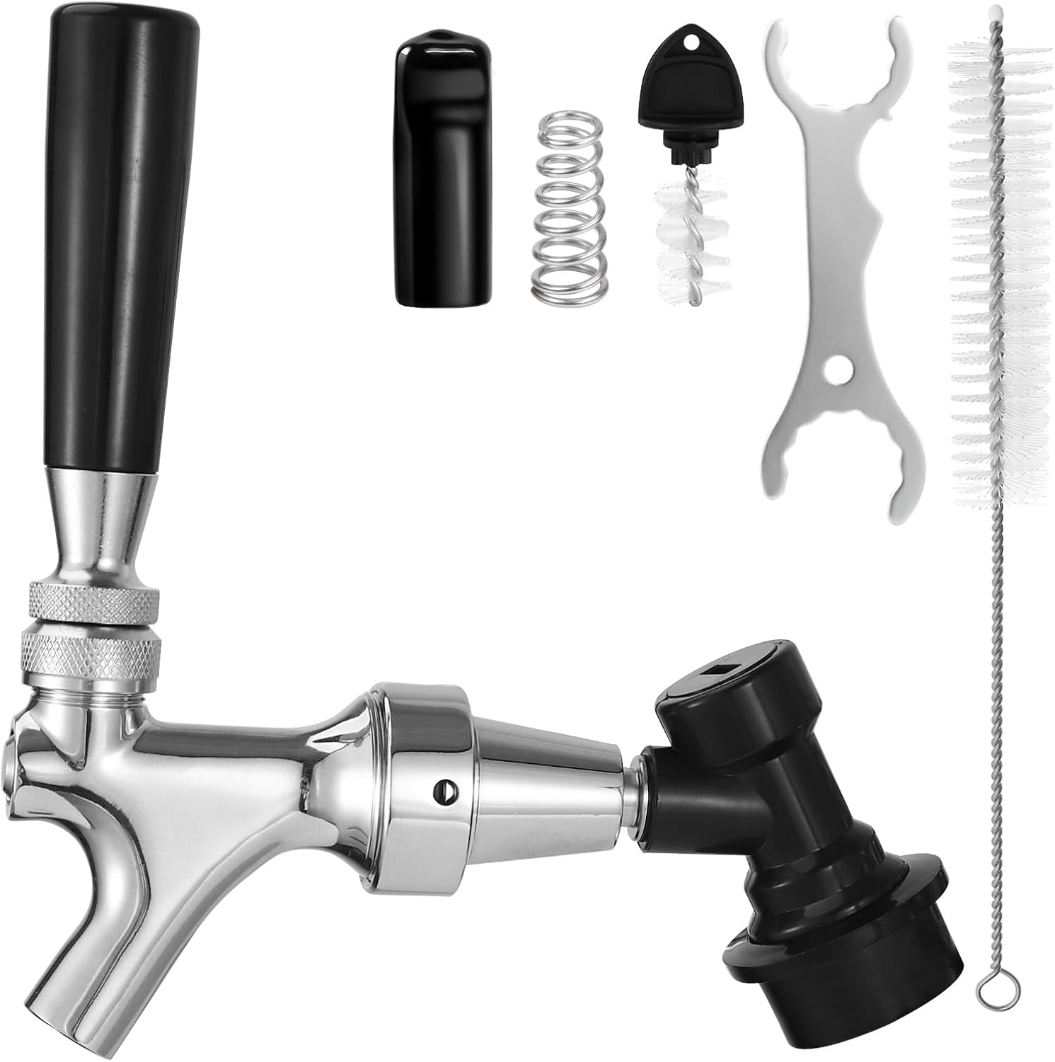 Dbgogo Beer Faucet Ball Lock Kit, Stainless Steel Core Self