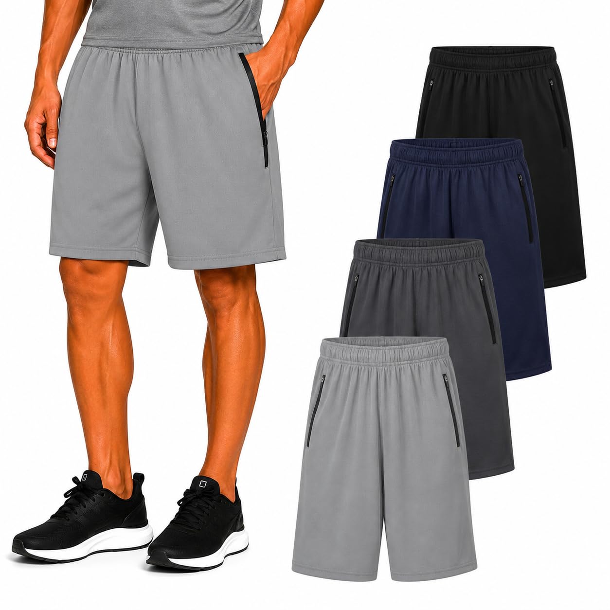 Essential Elements Lot de 4 shorts de sport Dry-Fit Athletic Performance