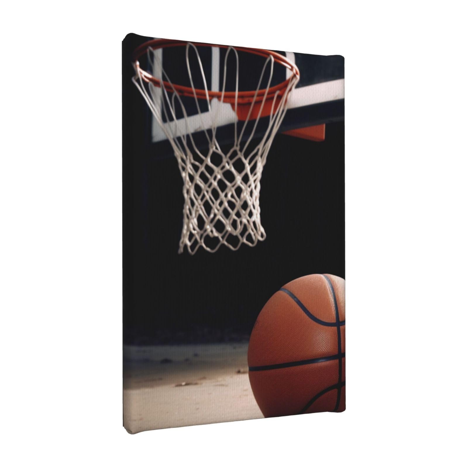 YKLJG Sports Basketball Printed Wall Art Canvas Painting 20x30 CM Wooden Framed Picture Painting Artwork Prints for Bedroom Kitchen Home Office Decor