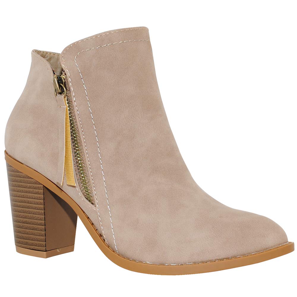 TRENDSUP Women's Fashion Side Zipper Booties