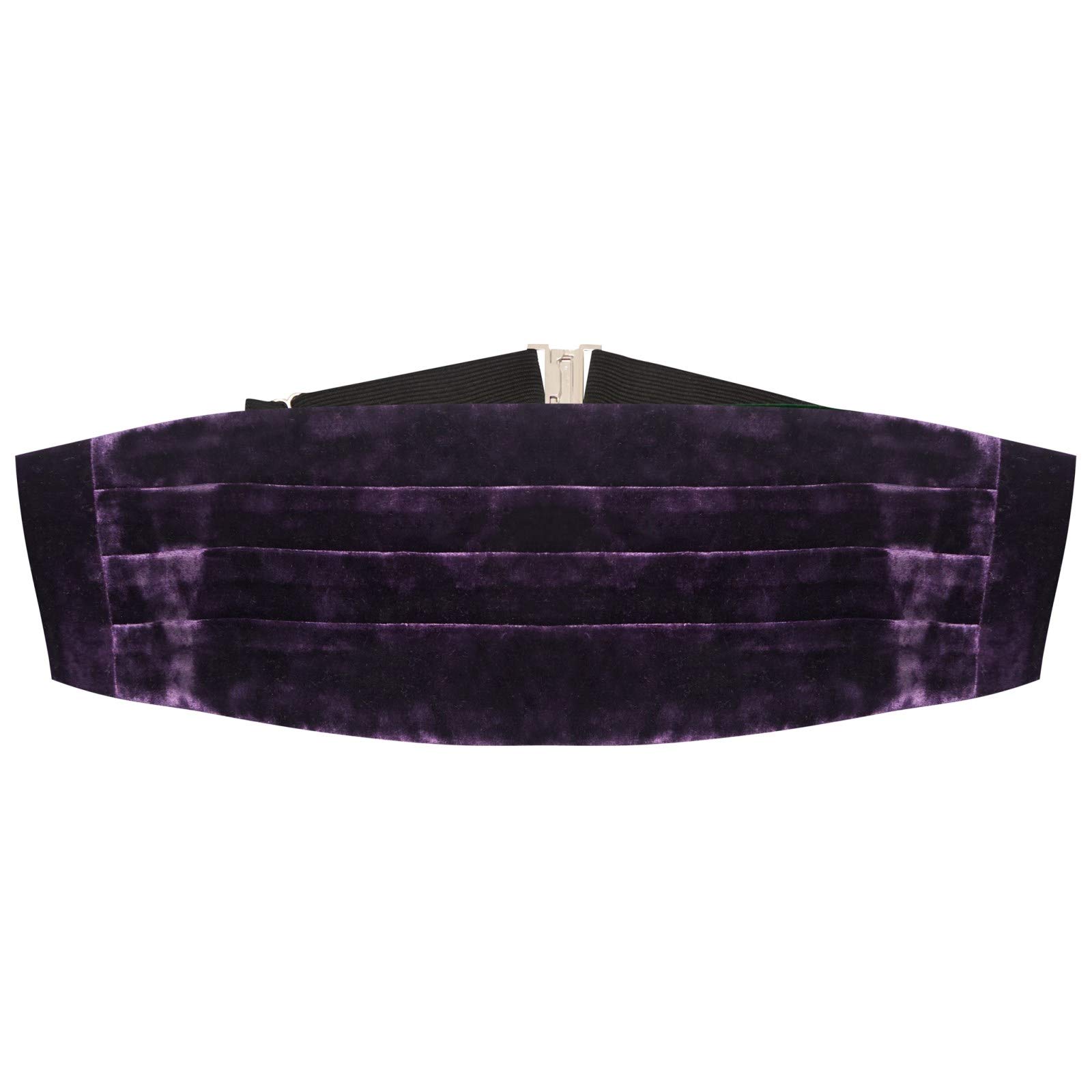 Purple Crushed Velvet Cummerbund, Purple, One Size