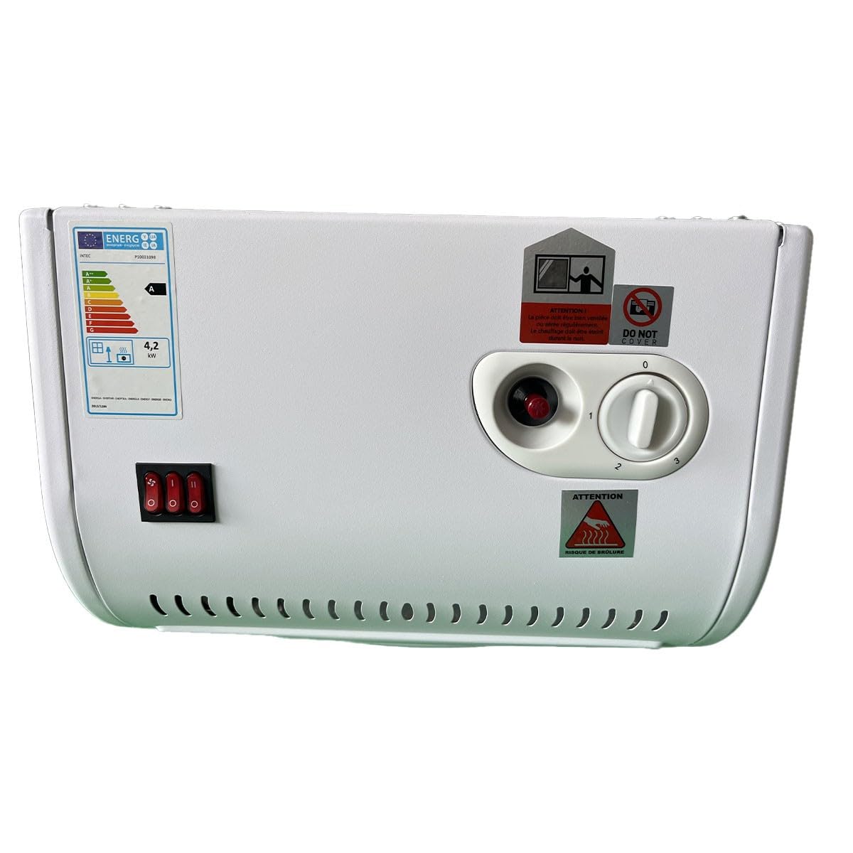 INTEC - Poêle à gaz 5700W Chauffage d'appoint Hybride Gaz et Électrique 20-100 m² - Piezo Kombi Line