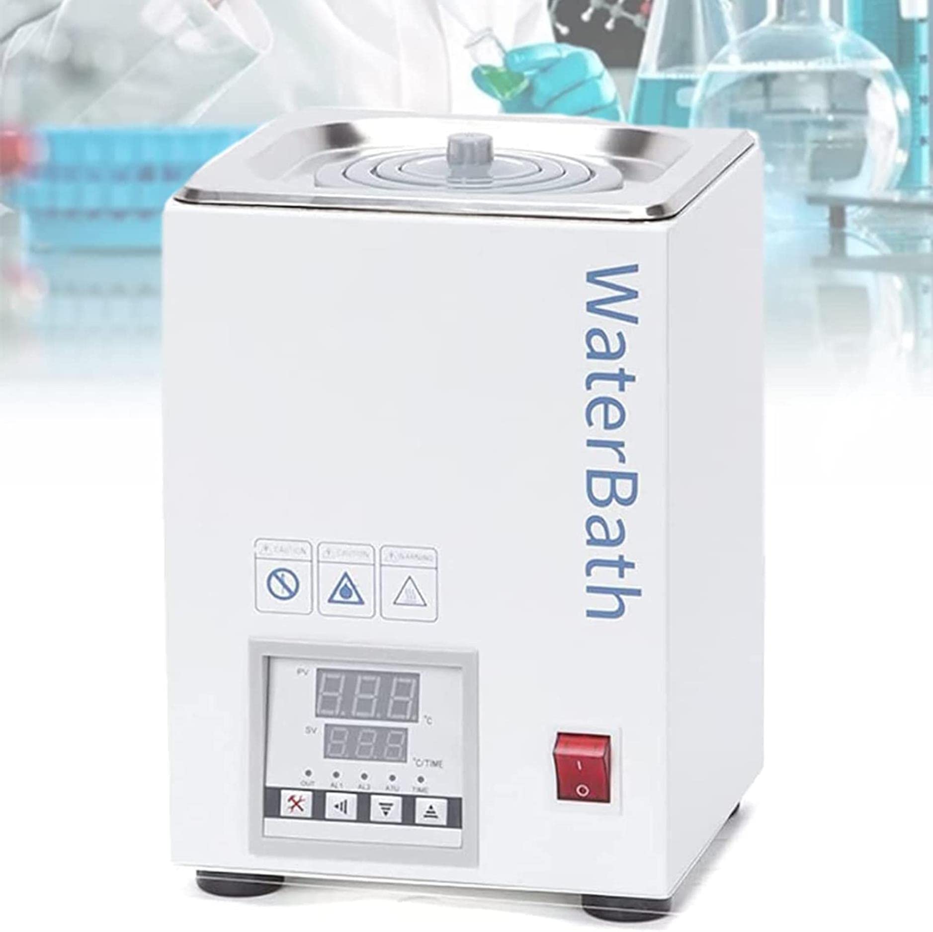 Baño María termostático eléctrico Digital, baño María de Laboratorio de 1 Orificio con Tapa Protectora, baño María termostático eléctrico para experimentos de Laboratorio