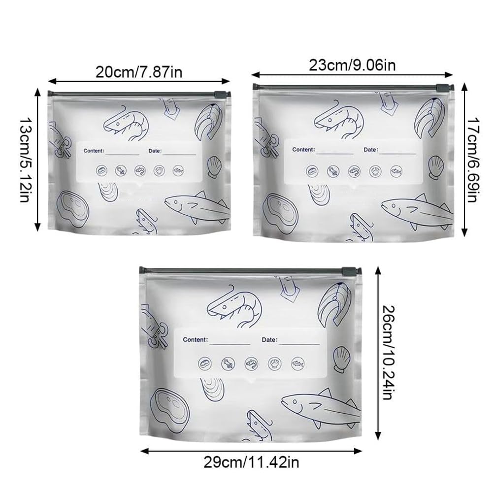 30 bolsas de almacenamiento reutilizables de papel de aluminio sellables, bolsas de papel de aluminio con etiqueta y cierre de cremallera, 3 tamaños, bolsas sellables de papel de aluminio, a prueba de