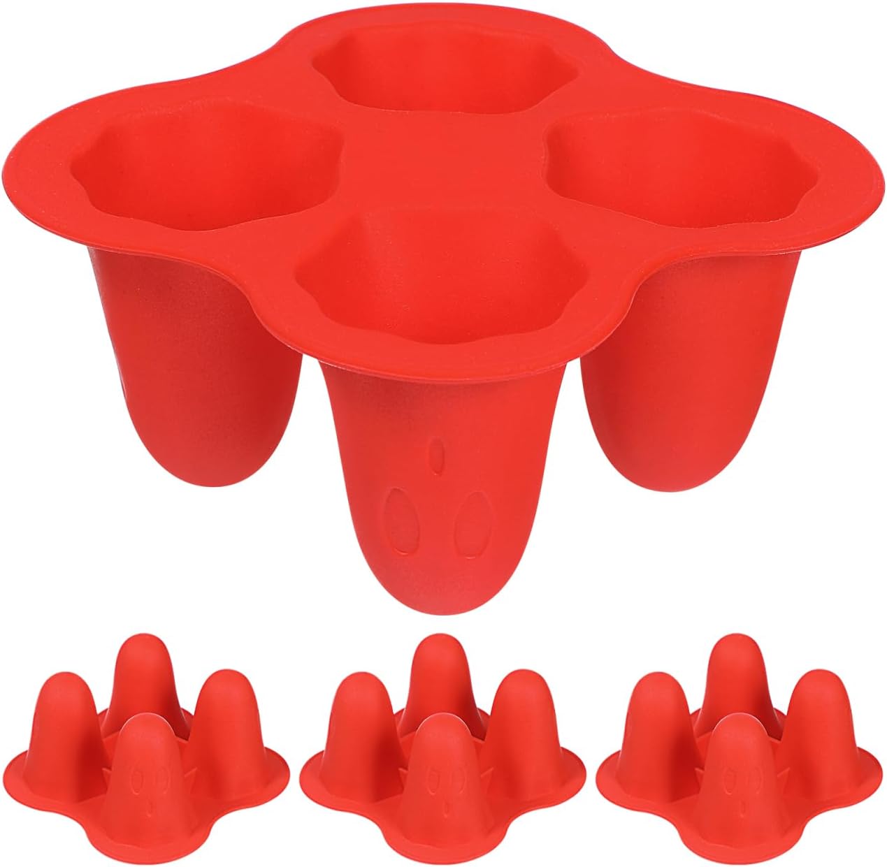 4Pcs Halloween Silicone Ice Cube Molds Ghost Shaped Ice Maker Molds for Parties Drinks and Cocktails Fun and Creative