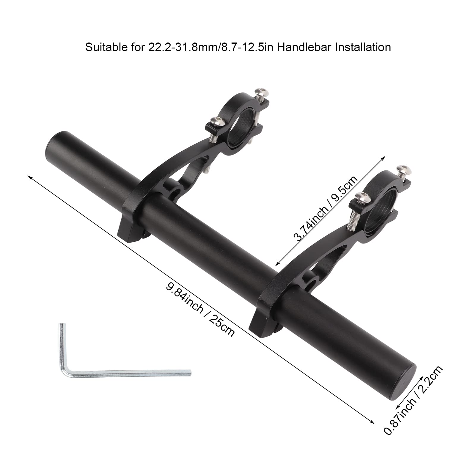 Ekakashop Prolunga manubrio bici, staffa in lega di alluminio Mountain bike Estensione manubrio bici da strada Torcia Supporto manubrio per bici GPS Tachimetro cellulare