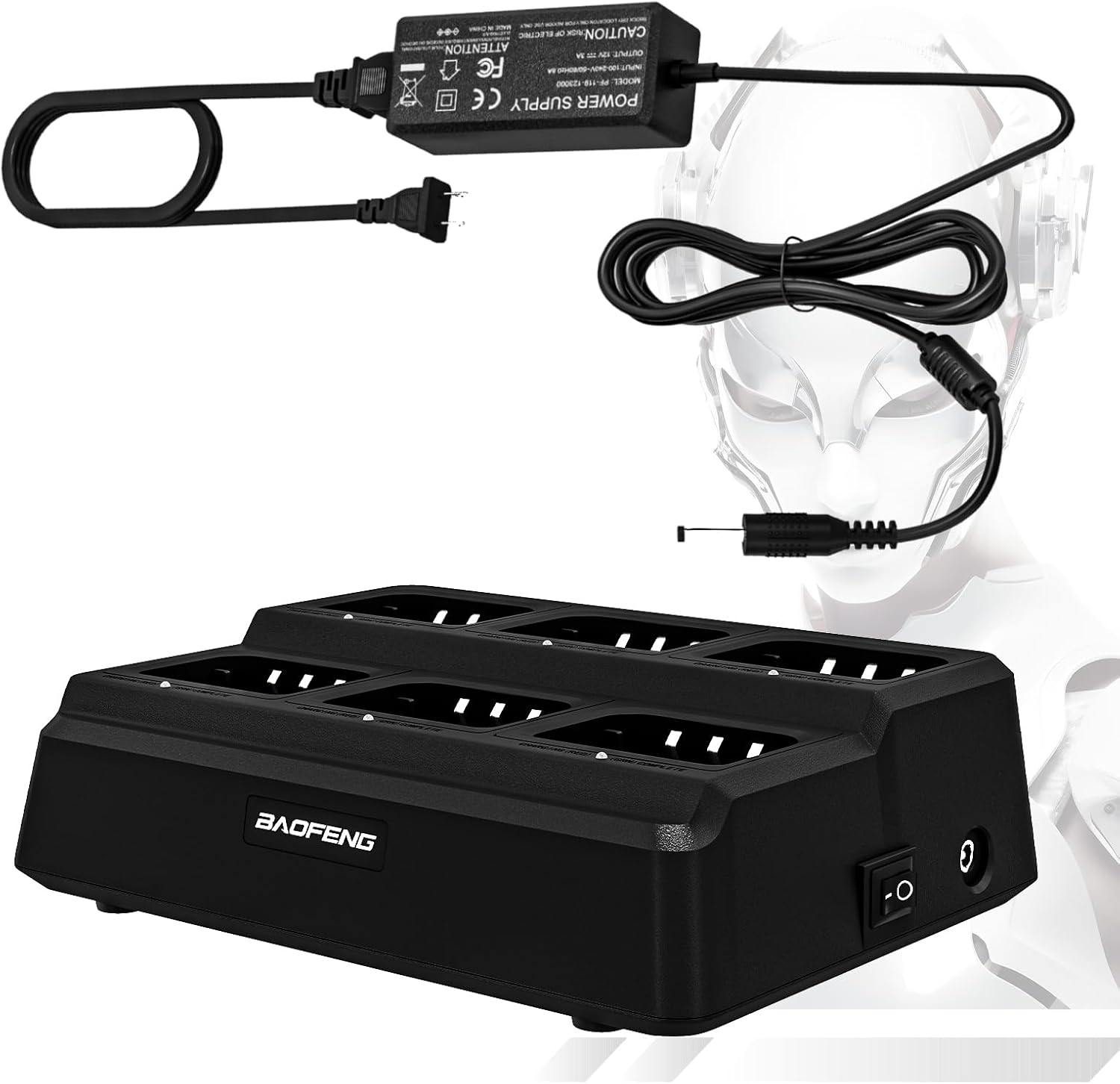 UV-5R Radio Six Way Charger Desktop UV-5X3 Walkie Talkie 6Way Charger Base Charging Time and Space Saving Compatible with UV-5RX UV-5RE DM-5R Two Way Radio Accessories