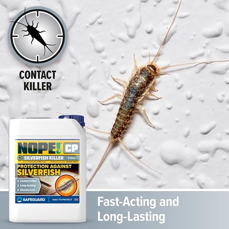 NOPE! Silverfish Killer - 5L - Spray Long-Lasting, Fast Acting, Odourless for Indoor and Outdoor use