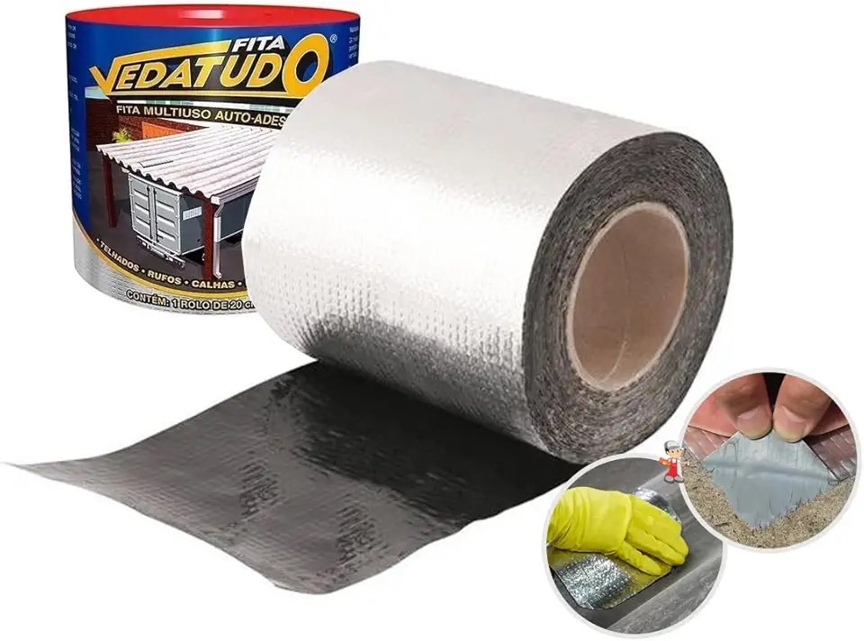 Fita Impermeabilizante VedaTudo Alumínio 30cm Rolo 10 Metros