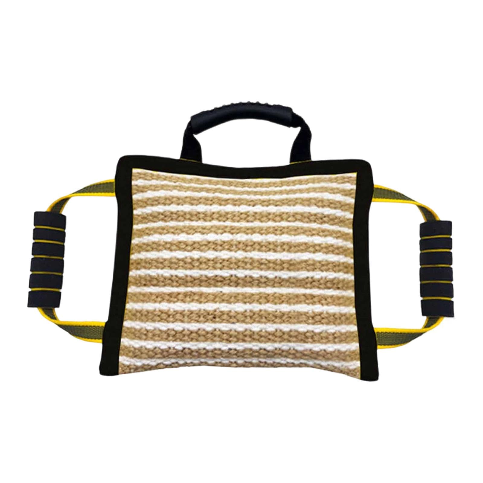Qianly Almohada Mordedora para Perros Fabricada en Yute Fuerte con Mango para Control Seguro Ideal para Entrenamiento Interactivo Ayuda en Obediencia y, Negro
