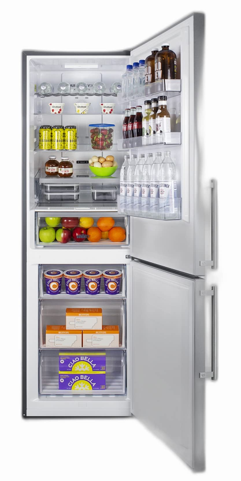 Summit Appliance Ffbf249ss2 24" Wide Bottom Freezer Refrigerator 10 Cu.Ft. Of Storage Capacity, Stainless Steel Doors, No-Frost Operation, Bottom Freezer, Eco Function on Fridge.com - View 4