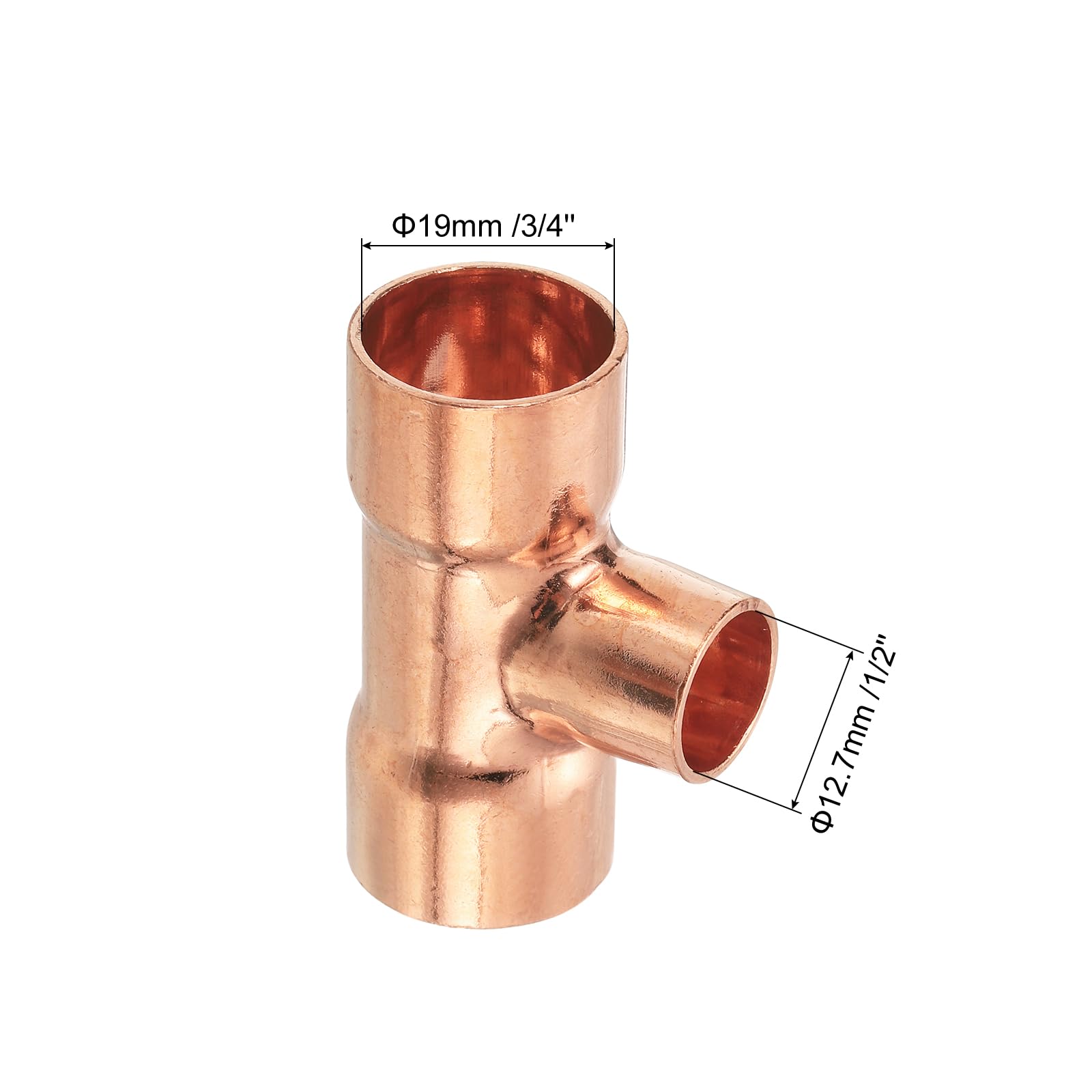 QUARKZMAN 15 Pz 3/4" x 1/2" x 3/4" Raccordi a T Riduzione Rame | per Tubi Pressione, Connettori per Idraulica Alimentazione e Refrigerazione