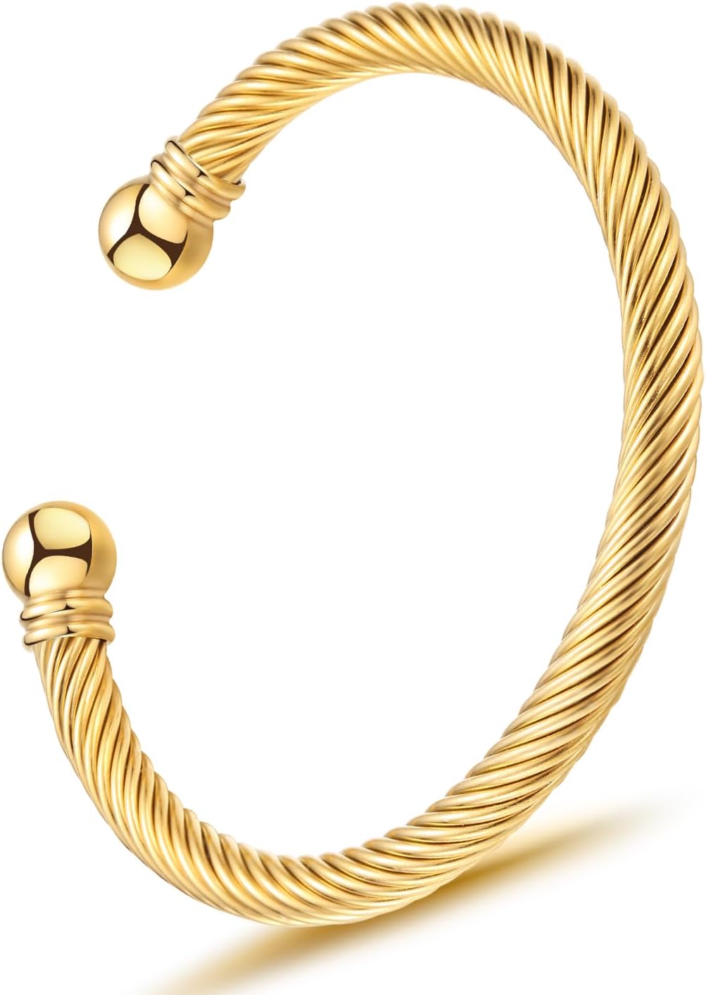 Stainless Steel Twisted Cable Wire Bracelets Adjustable Open Cuff Bangle Bracelet Vintage Jewelry Gift for Women