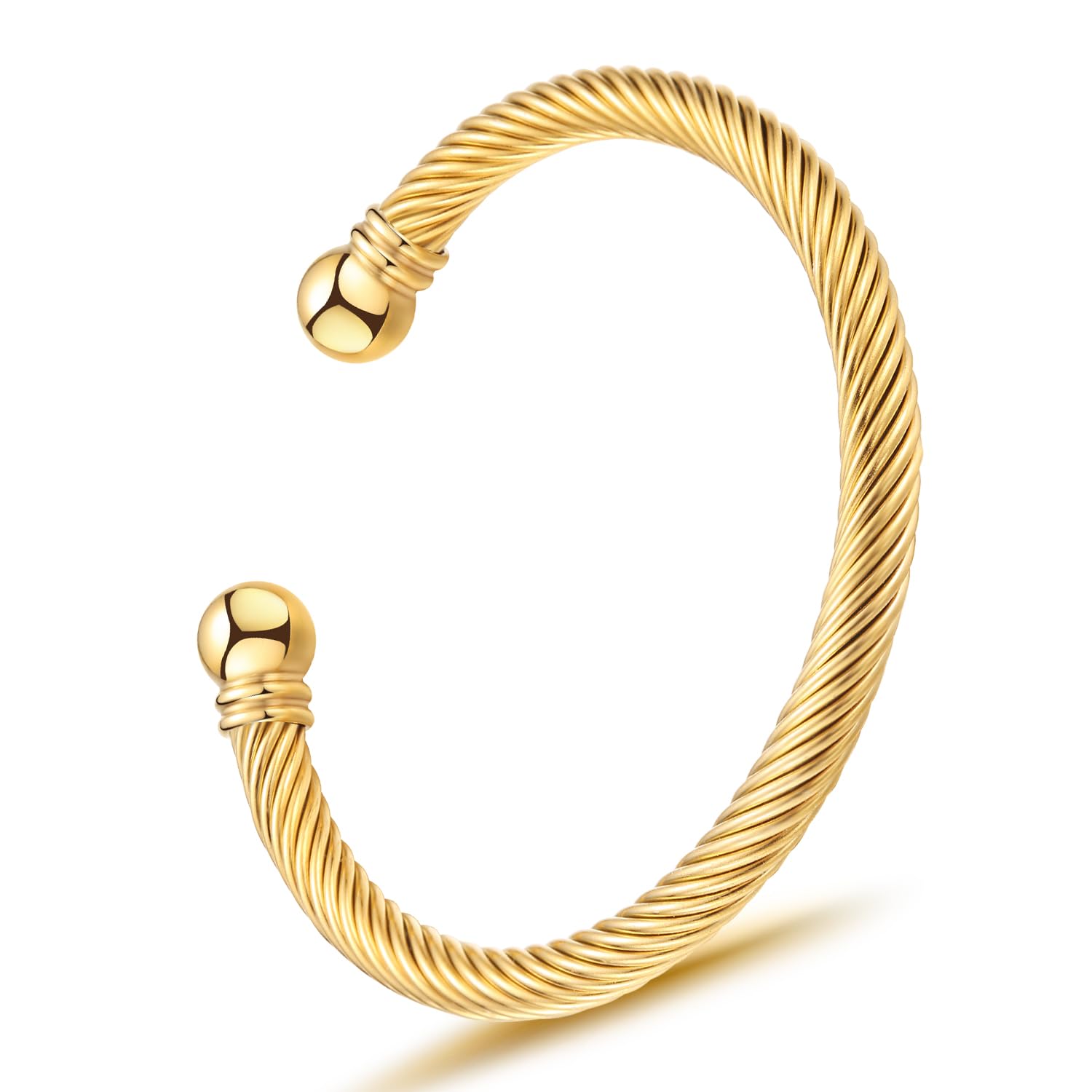 Stainless Steel Twisted Cable Wire Bracelets Adjustable Open Cuff Bangle Bracelet Vintage Jewelry Gift for Women
