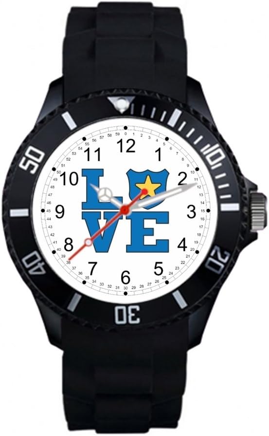 Shield Plastic Vintage Wrist Watch Blue Plastic Band Watch