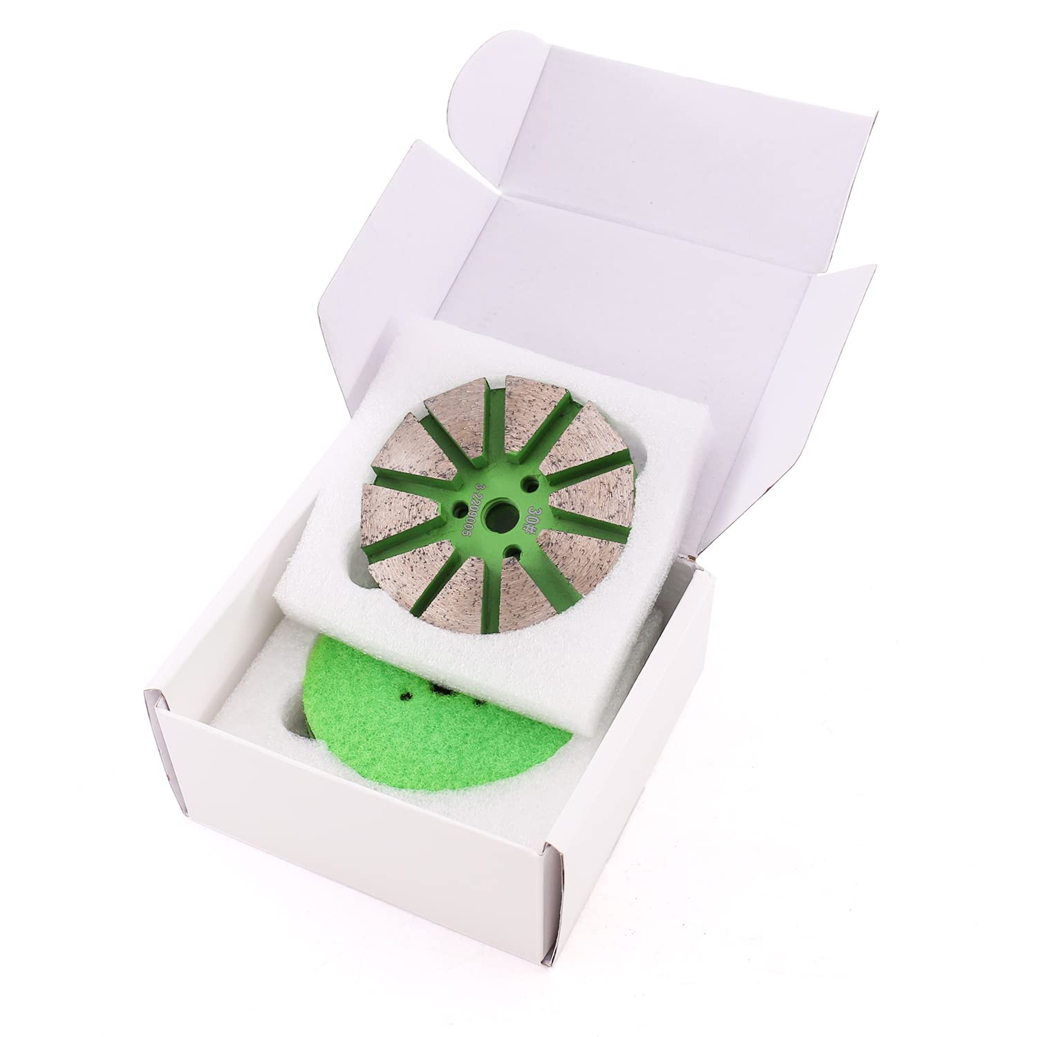 3 Inch Metal Diamond Floor Polishing Pad Grinding Pads for Tile Stone Marble Concrete Granite Sanding Disc(Grit 30-3pcs)