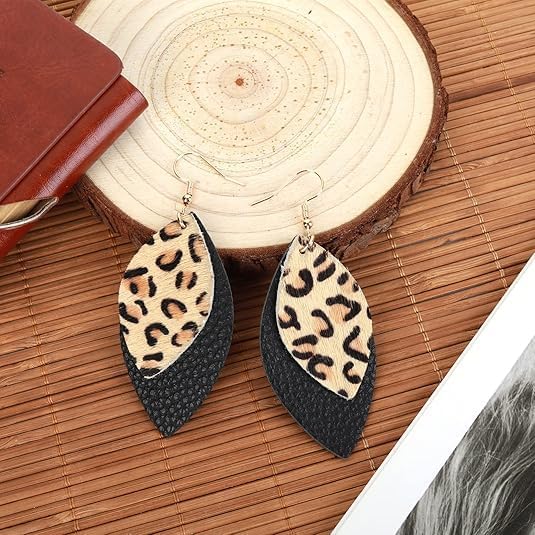 Leopard Earrings For Women Leopard Print Earrings Cheetah Print Earrings Animal Print Fashion Boho Fringed Statement Soft And Lightweight Leopard Handmade Tear Drop Dangle Jewelry - Image 3