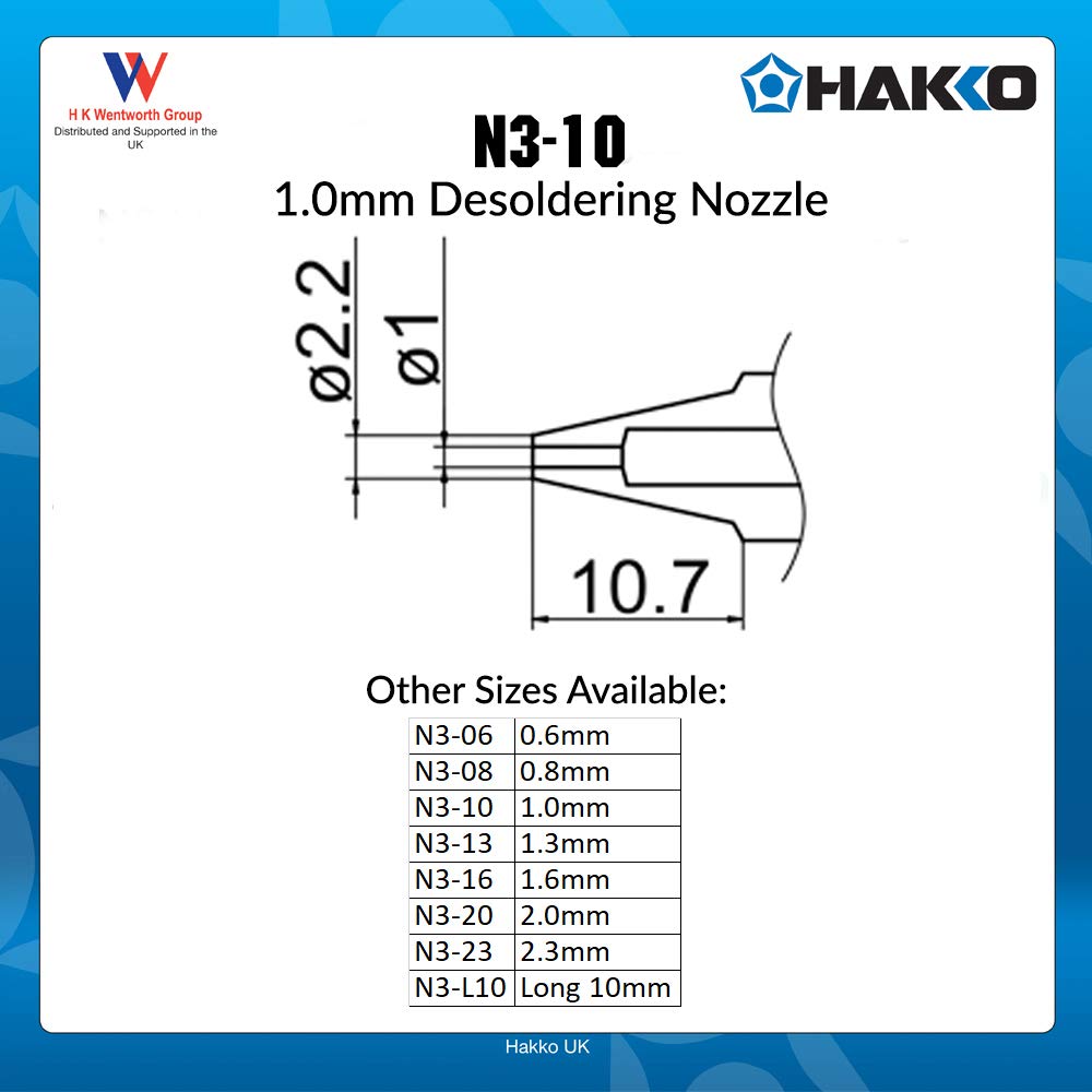 Hakko N3-10 - N3 Series Nozzle, 1.0mm