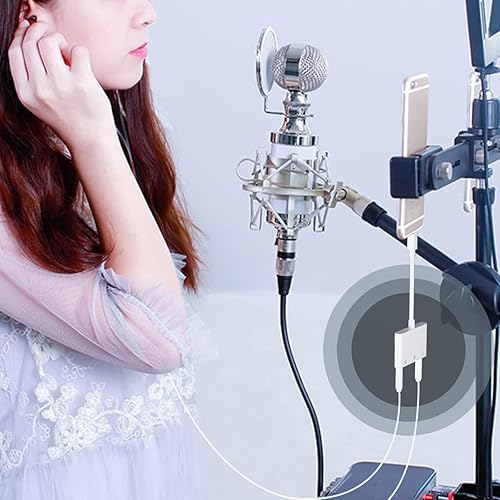 Miniatura 5 de COVS Adaptador de audio Lightning a micrófono, actualizado 3 en 1 doble conector de audio de micrófono de 0.138 in y adaptador divisor de