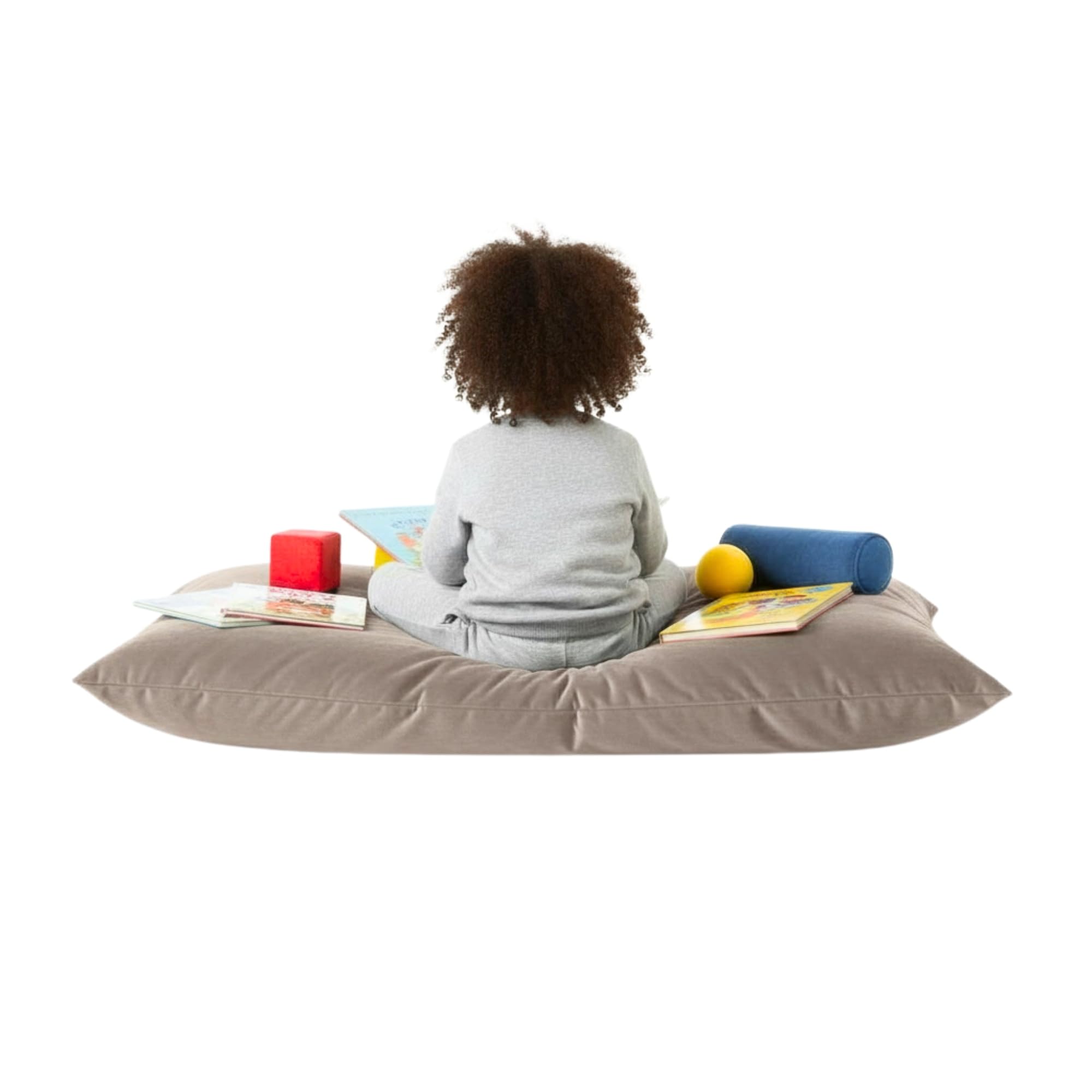 Kosiproducts Beanbag Floor Square Cushions Pillow Plush Velvet 100% Soft Polyester-[70cmx70cm, Oyster — image 1