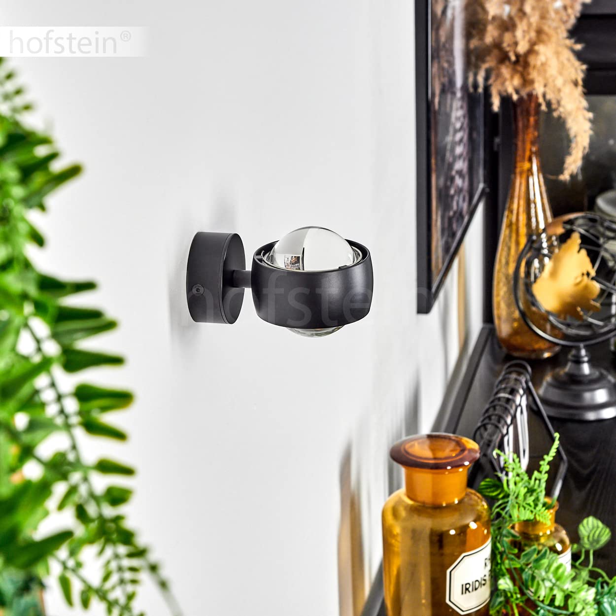 Wandleuchte Sapri, moderner Wandstrahler aus Metall in Schwarz und klaren Glas, 1-flammige Wandlampe mit Up & Down Lichteffekt, 1 x G9, ohne Leuchtmittel